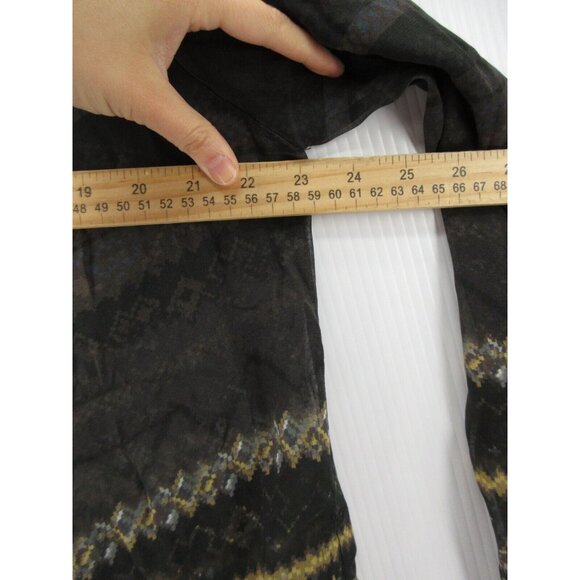 Da Nang Top Small Silk Tunic Blouse Southwestern Boho Sheer Roll Tab - Picture 6 of 11